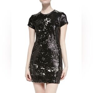 Generation Love NWT Sequin Black Short puff sleeved Dress size XS